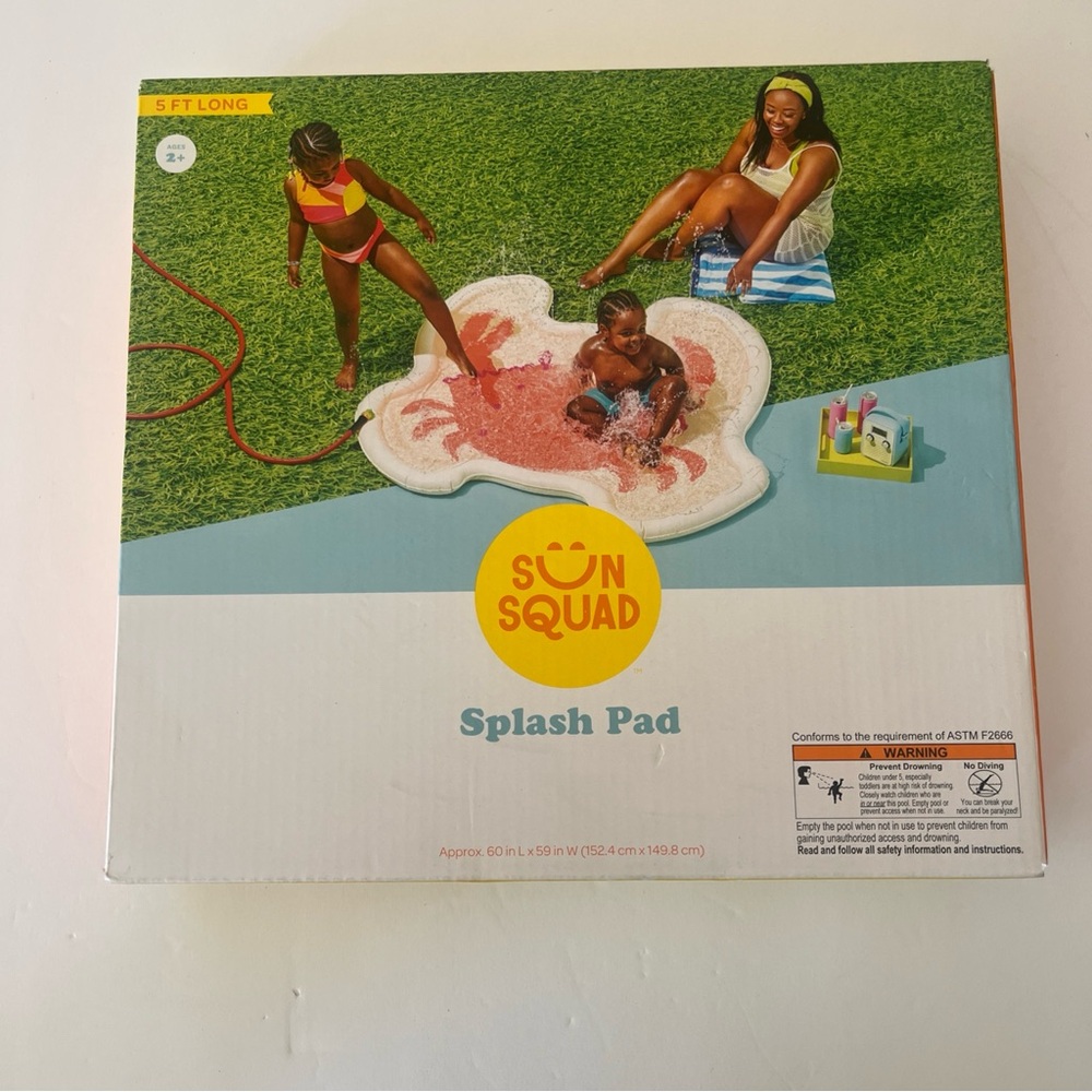 Sun Squad Kids Splash Pad - Pink and White